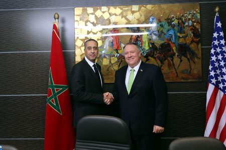 السيد عبد اللطيف الحموشي يجري مباحثات مع وزير الخارجية الأمريكي مايك بومبيو