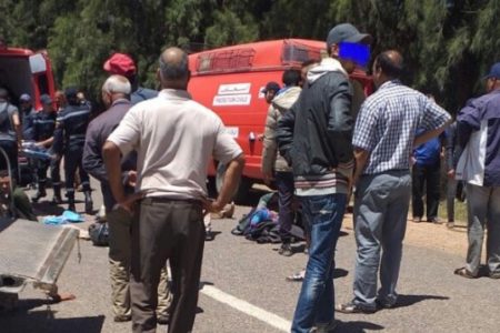 اصابات متفاوتة الخطورة اثر انقلاب “بيكوب” بها عاملات ببني ملال