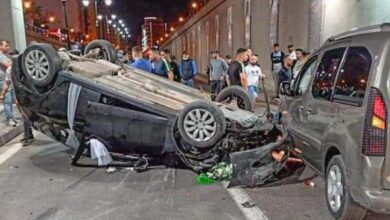 Photo of انقلاب سيارة وسط الطريق بطنجة