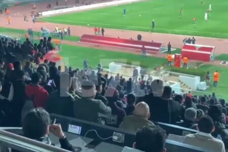 لحظة خروج جواد ياميق لاعب المنتخب المغربي متأثرة بالاصابة التي تعرض لها أمام منتخب الكونغو
