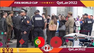 إحتجاج الجماهير المغربية بالبيضاء على شركة “لارام ” لعدم الحصول على تذكرة السفر لقطر لمساندة الأسود