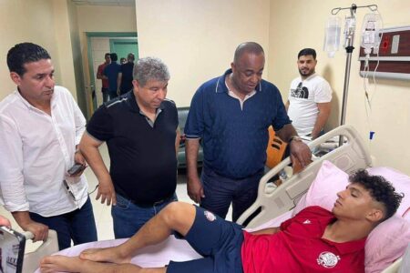 الناصيري و محمد طلال يزوران عبد الله حيمود للإطمئنان على صحته