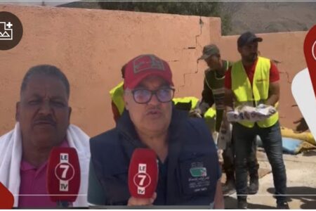 جمعية المختار السوسي للأعمال الإجتماعية يصلون لمكان الزلزال ويوزعون عدد من المساعدات الإنسانية