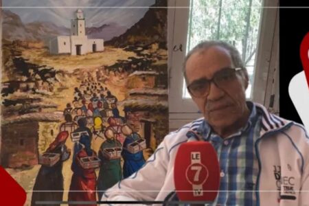 فنان تشكيلي يتضامن مع ضحايا الزلزال بلوحة تسجد نساء عملن في بناء المسجد قبل أن يرحلن الى دار البقاء