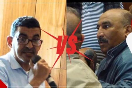 نايضة مابين رئيس شباب المحمدية السابق الحاج الزياتي و المنخرط الشبابي شوقي اثناء طرحه سؤال لأسامة الناصيري