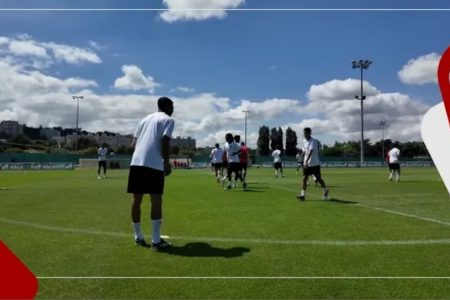 المنتخب الوطني الأولمبي يجري أول حصة تدريبية بمدينة سانت اتيان استعدادا لمواجهة منتخب الأرجنتين