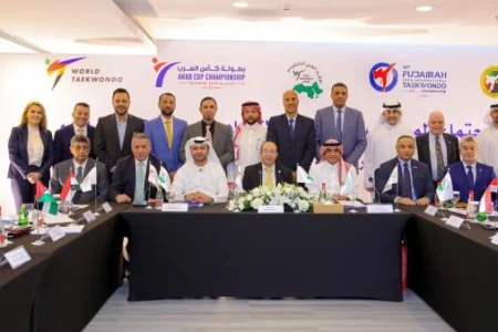 بحضور مغربي وازن المكتب التنفيذي للاتحاد العربي للتايكواندو يعقد إجتماعه الدوري بالفجيرة