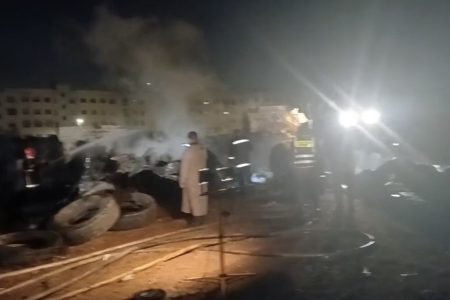 حريق مهول بمنطقة الهراويين بالدار البيضاء