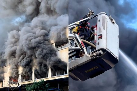 حريق هائل يلتهم مصنعًا للأحذية بالمنطقة الصناعية في طنجة‎