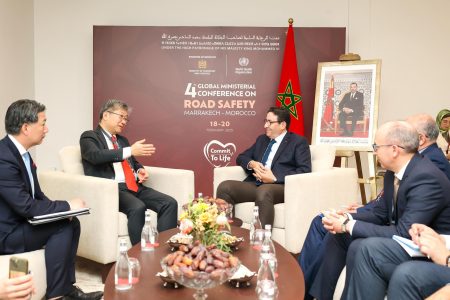 السيد قيوح يجري مباحثات مع عدد من نظرائه خلال المؤتمر الوزاري العالمي الرابع للسلامة الطرقية 